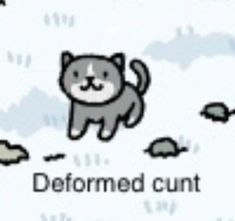 chibi cat with the text deformed cunt