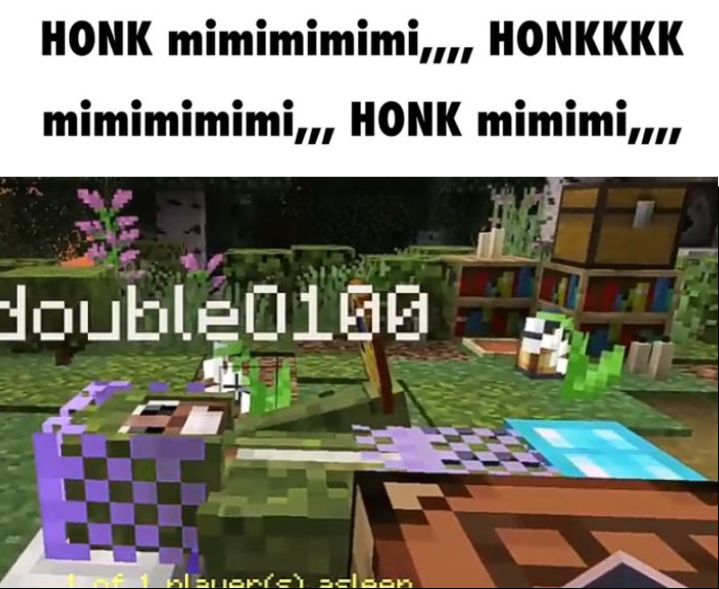 bdubs from hermjheighitcraft sleeping with text saying snork mimimi